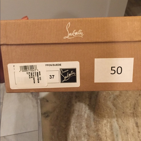 Christian Louboutin Follies Draperia Black Suede/Chiffon Heels Sz. 37 - Picture 8 of 8